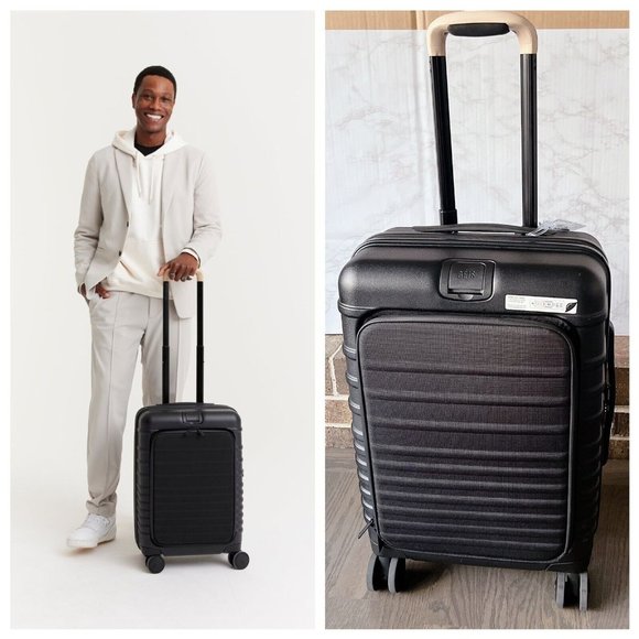 NEW Beis Travel Front Pocket Carry-On Roller Luggage Black TSA Lock- 21"- $248 - Picture 1 of 16